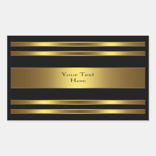 Black Gold Party Favour Address Label Envelope Sea