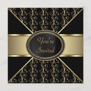 Black Gold Party Invitation
