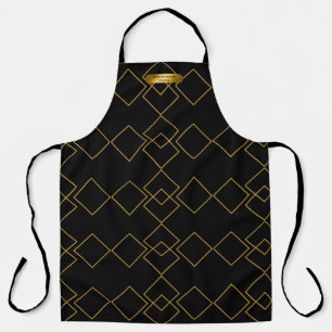 Black & Gold Patterns Personalised World Best Chef Apron