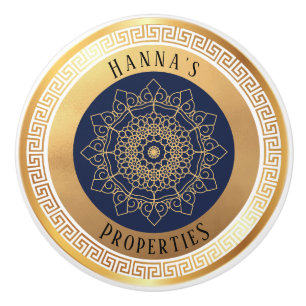 Black Gold Personalised Ceramic Knob