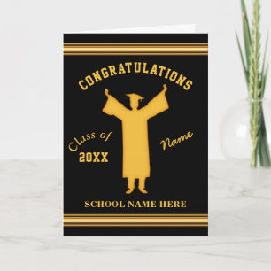 Black Gold, Personalised Graduation Cards for Him