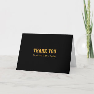 Black & Gold Personalised simple Elegant Thank You Card