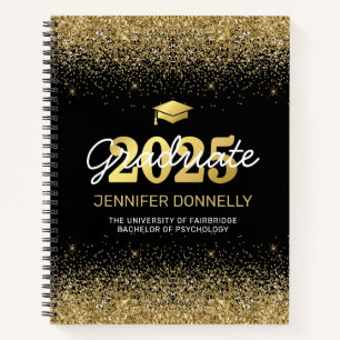 Black & Gold Photo Graduation Guest Book