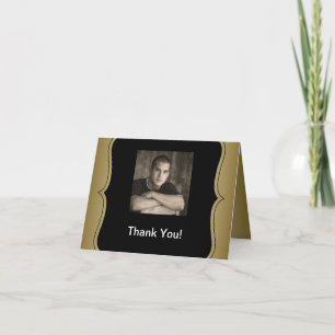 Black Gold Photo Thank You Cards