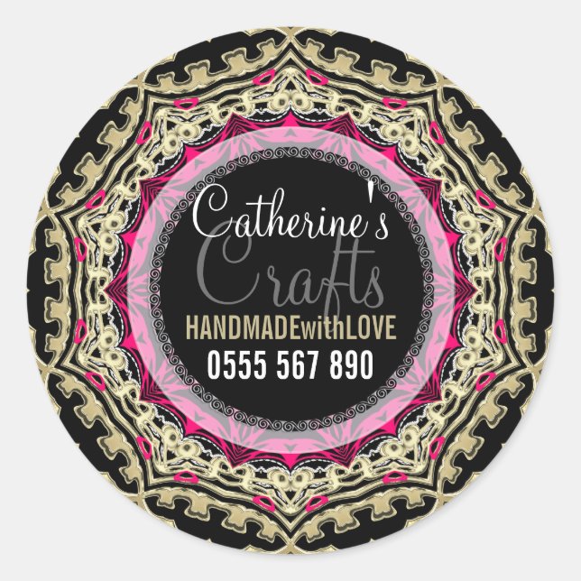 Black+Gold Pink : Business Product Sticker (Front)