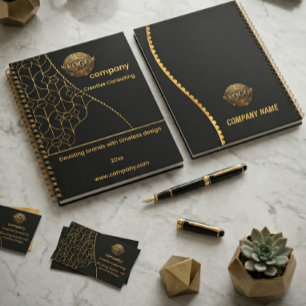 Black & Gold Planner with Customisable Logo