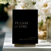 Black & Gold Please Take One Wedding Favour Sign