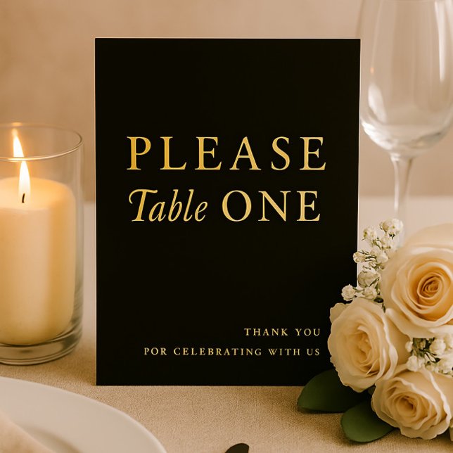Black & Gold Please Take One Wedding Favour Sign F Foil Holiday Card (Creator Uploaded)