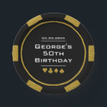 Black Gold Poker Chip Las Vegas Casino Birthday Paper Plate<br><div class="desc">Dazzle the birthday party guests with these fun personalised black and gold poker chip paper plates!</div>