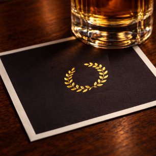 Black & Gold Poker Night   Elegant Hosting Decor Napkin