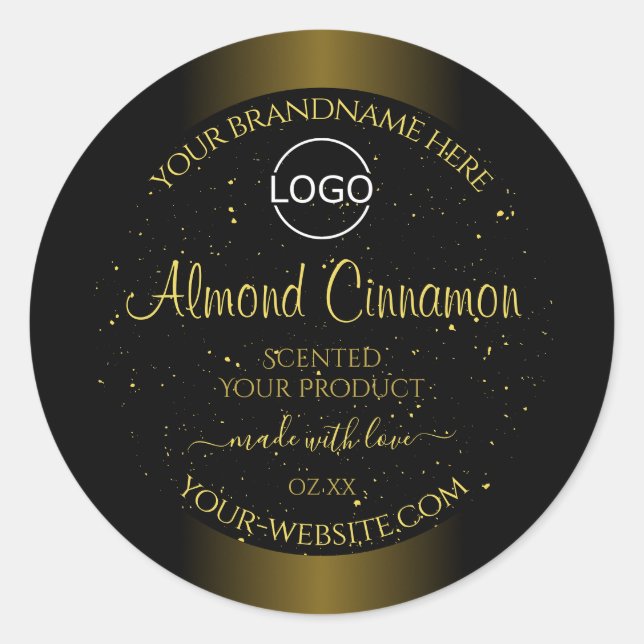 Black Gold Product Labels Glitter Sprinkles Logo (Front)