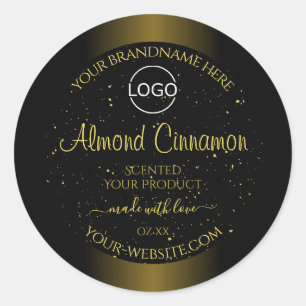 Black Gold Product Labels Glitter Sprinkles Logo