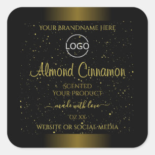 Black Gold Product Labels Glitter Sprinkles Logo