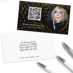 Black Gold Professional Custom Photo QR Code Business Card