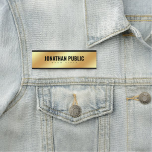 Black Gold Professional Modern Elegant Template Name Tag