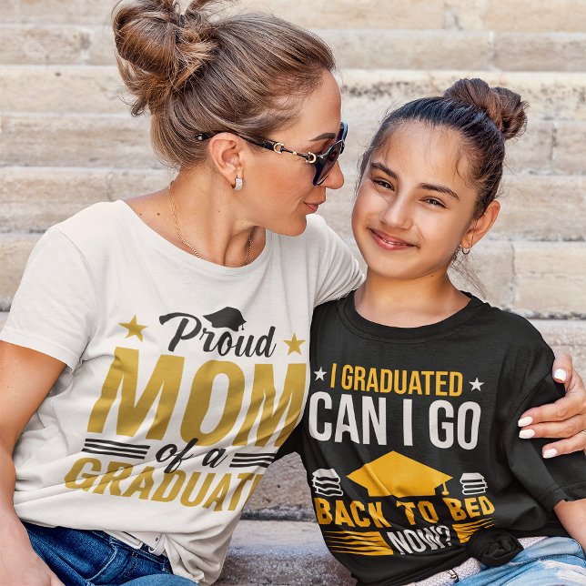 Black & Gold Proud Mum Of A Graduate Women's T-Shirt (Creator Uploaded)