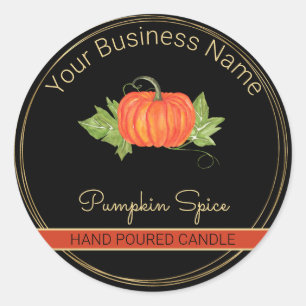 Black & Gold Pumpkin Spice Candle Product Label