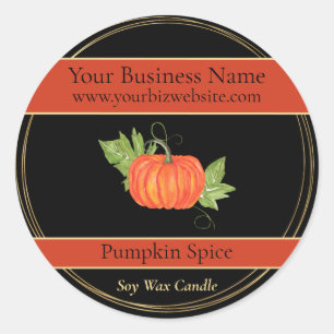 Black & Gold Pumpkin Spice Candle Product Label