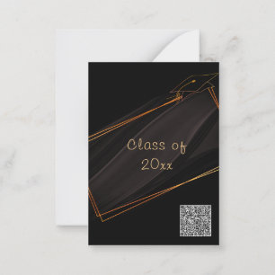 Black Gold QR Code Graduation Invitations Template
