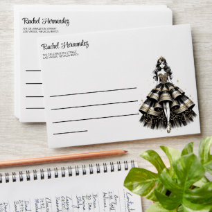 Black & Gold Quinceañera Girl Envelope