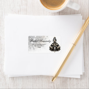 Black & Gold Quinceañera Girl Label