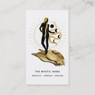*~* Black - Gold Rays Mystic Goddess Snake Business Card