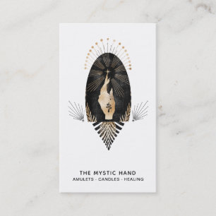 *~* Black Gold Rays Mystic Hand Snake Business Card
