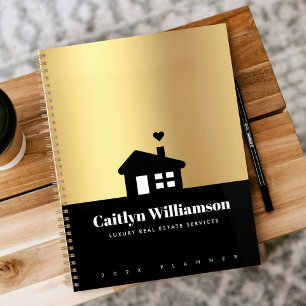 Black Gold Real Estate Broker Agent House Modern Planner