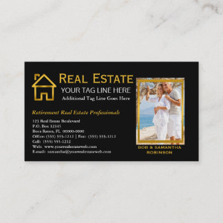 Black | Gold Real Estate Mortgage Real Estate Agen Business Card