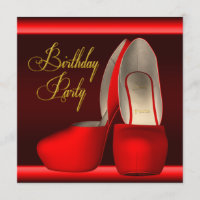 Black Gold Red High Heel Shoes Birthday Party