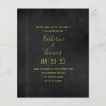 Black & Gold Regal Wedding Invitation Budget Flyer