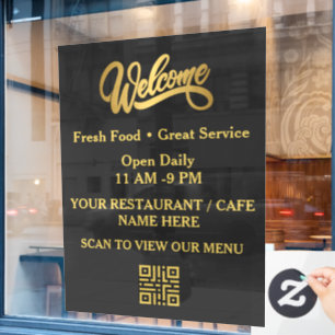 Black & Gold Restaurant Welcome 