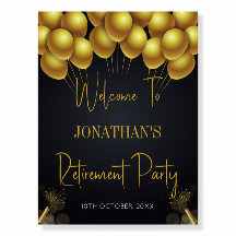  Black & Gold Retirement Party Welcome Board