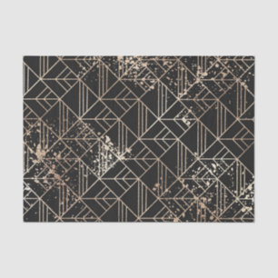 Black Gold Retro Art Deco Geometric Paint Splatter Tissue Paper