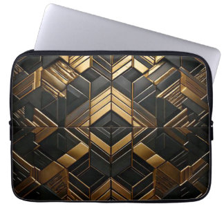 Black Gold Retro Laptop Sleeve