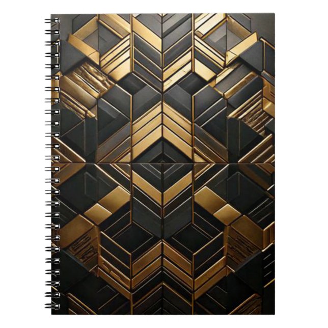 Black gold retro notebook (Front)
