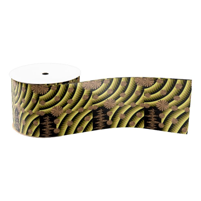 black gold ribbon grosgrain ribbon (Spool)