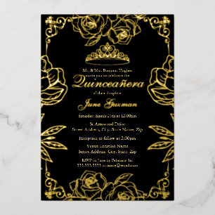Black Gold Rose Garden Quinceanera