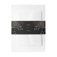 Black & Gold Roses Coffin Gothic Wedding