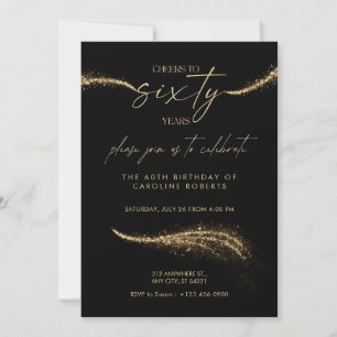 Black & Gold Royal 60th Birthday Invitation  
