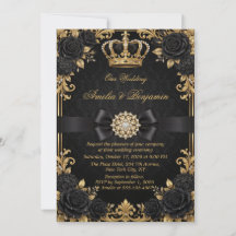 Black Gold Royal Crown Elegant Wedding
