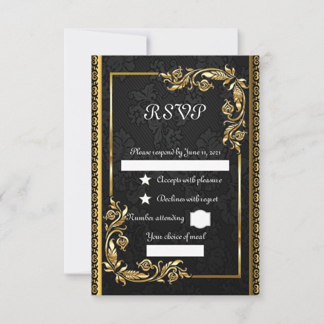 Black-gold RSVP Card (Front)