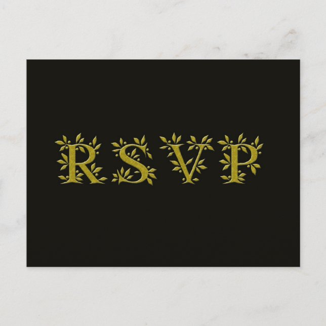 BLACK GOLD RSVP Gold Leaf  postcard (Front)