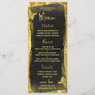 Black & Gold Script Calligraphy Glam Menu