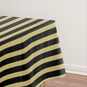 Black/Gold Simple Stripes Pattern Tablecloth