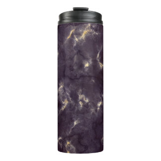 Black Gold Smoke Marble Thermal Tumbler
