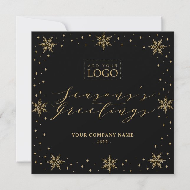 Black & Gold Snowflake Christmas Holiday Logo (Front)