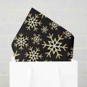 Black gold snowflake Christmas party tissue paper