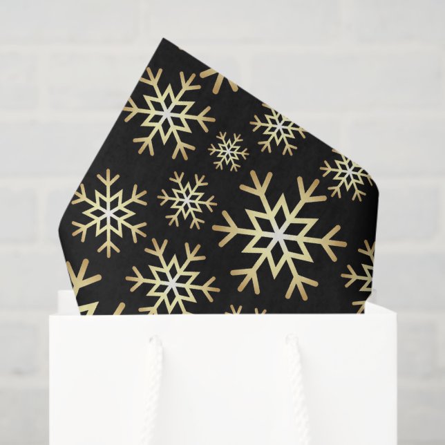 Black gold snowflake Christmas party tissue paper (Gift Bag)