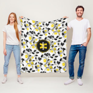 black gold soccer team colors girls boys sports fleece blanket